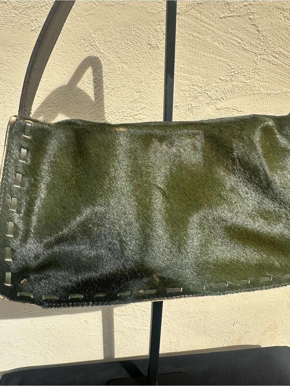 🫑Coach Dark Olive Green Calf Hair Shoulder Bag 9470. 🫑 - Picture 2 of 11
